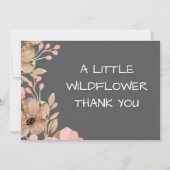 Een Kleine Wilde Bloem Roze Meisje Baby Shower Bedankkaart (Voorkant)