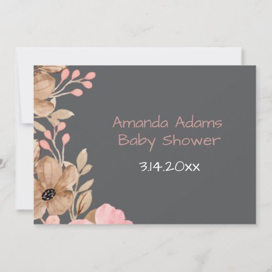 Een Kleine Wilde Bloem Roze Meisje Baby Shower Bedankkaart (Achterkant)