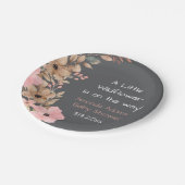 Een Kleine Wilde Bloem Roze Meisje Baby Shower Papieren Bordje (Gekanteld)