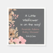 Een Kleine Wilde Bloem Roze Meisje Baby Shower Servet (Voorkant)