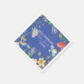 Een Kleine Wilde Bloemen Meisje Baby Shower Zwart Servet (Hoek)