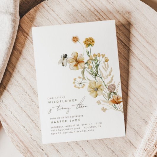 Een kleine Wilde-bloemenmeiden Floral Birthday Par Kaart