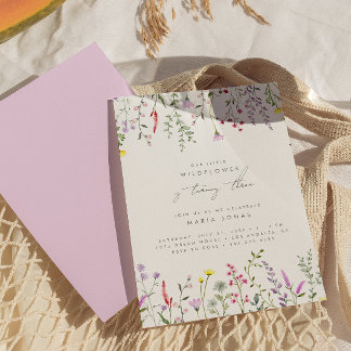 Een kleine Wilde-bloemenmeiden Floral Birthday Par Kaart