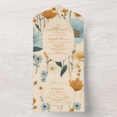 Een kleine Wilde Boho Natuur Theme Baby shower All In One Uitnodiging (Binnen)