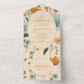 Een kleine Wilde Boho Natuur Theme Baby shower All In One Uitnodiging (Binnen)