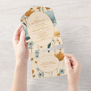 Een kleine Wilde Boho Natuur Theme Baby shower All In One Uitnodiging
