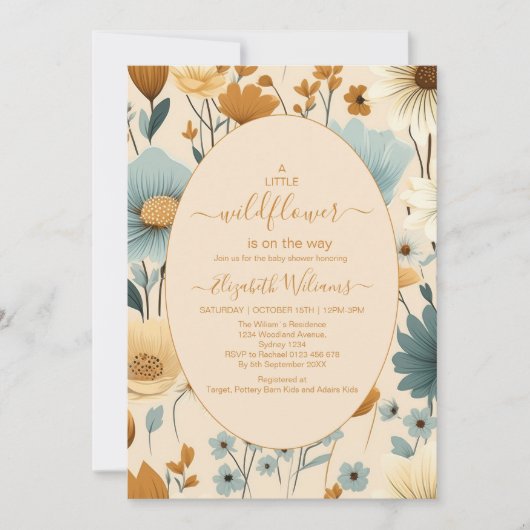 Een kleine Wilde Boho Natuur Theme Baby shower Kaart (Voorkant)