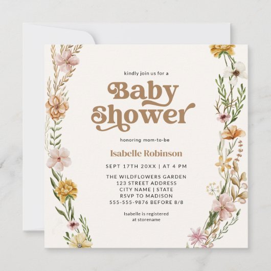 Een kleine Wilde Boho Natuur Theme Baby shower Kaart (Voorkant)