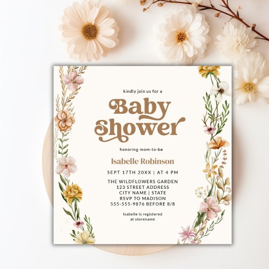 Een kleine Wilde Boho Natuur Theme Baby shower Kaart