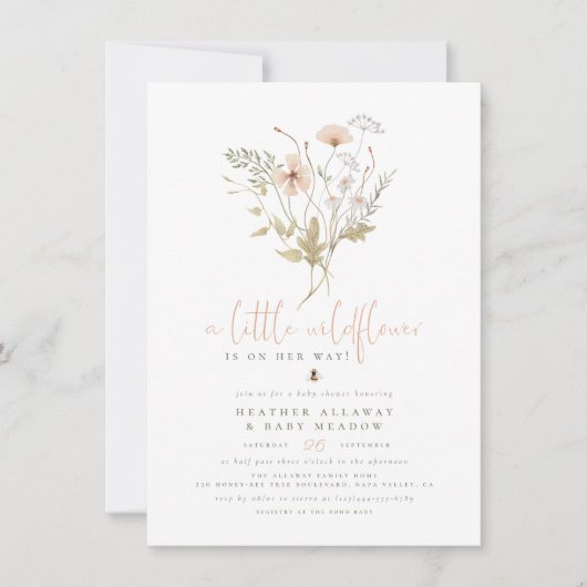 Een kleine Wilde Boho Natuur Theme Baby shower Kaart (Voorkant)