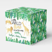 Een kleine wilde die op weg is naar het Baby showe Bedankdoosjes (Voorkant Zijde)