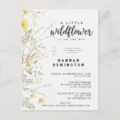 Een Kleine Wilde Gele Waterverf Baby Shower Briefkaart (Voorkant)