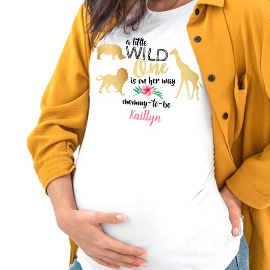 Een kleine wilde is op weg jongens Baby shower T-shirt