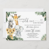 Een kleine wilde Oerwoud dieren Baby shower Kaart (Voorkant)