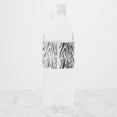 Een Kleine Wilde Zebraprint Waterfles Etiket (Achterkant)