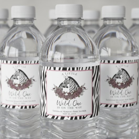 Een Kleine Wilde Zebraprint Waterfles Etiket