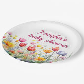 Een kleine Wildflower Baby Meisje baby shower Papieren Bordje (Gekanteld)