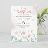 Een kleine wildflower baby shower uitnodiging (Staand voorkant)