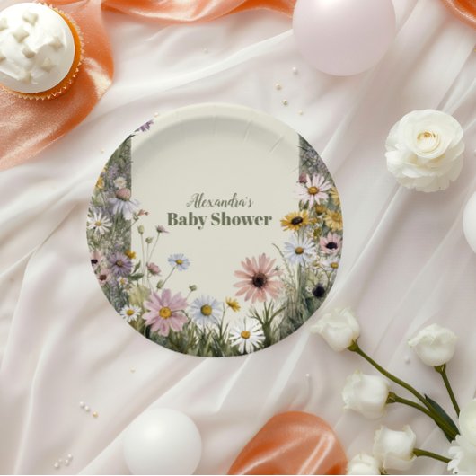 Een kleine Wildflower Boho Natuur Papieren Bordje