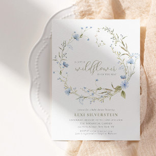 Een kleine Wildflower Green Boho Baby Girl Kaart