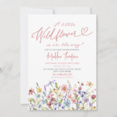 Een kleine Wildflower is op de Weg Baby shower Kaart (Voorkant)