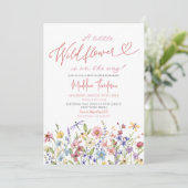 Een kleine Wildflower is op de Weg Baby shower Kaart (Staand voorkant)