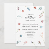 Een kleine Wildflower is op weg Meisje Baby shower Kaart (Voorkant / Achterkant)