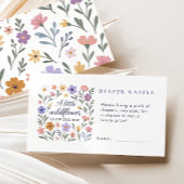 Een kleine Wildflower Luier Raffle Girl Baby showe Informatiekaartje