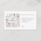 Een kleine Wildflower Luier Raffle Girl Baby showe Informatiekaartje (Voorkant)