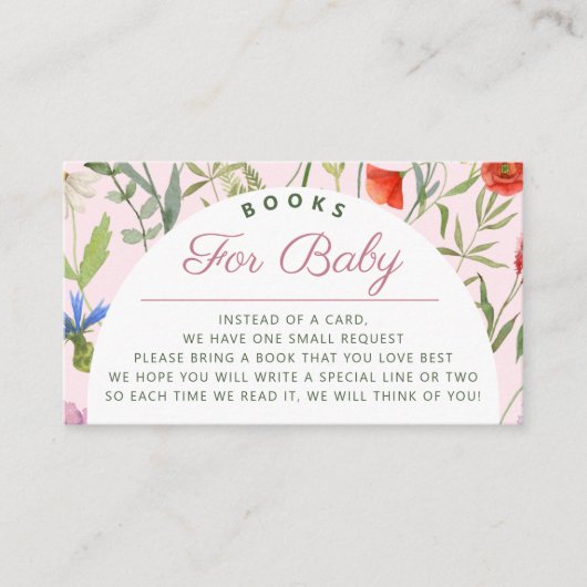 Een kleine Wildflower Meisje Boeken voor Baby show Informatiekaartje (Voorkant)