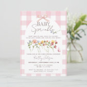 Een kleine Wildflower meisje Bow Baby Sprinkle Kaart (Staand voorkant)