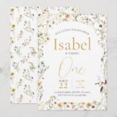 Een kleine Wildflower Verjaardag Kaart (Voorkant / Achterkant)