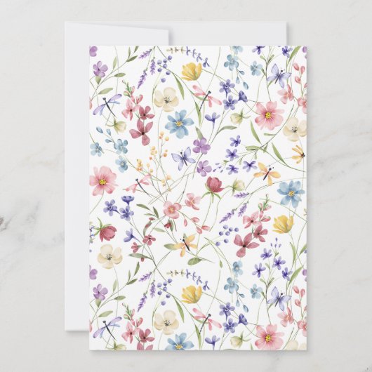 Een kleine Wildflower Waterverf Meisje Baby shower Kaart (Achterkant)