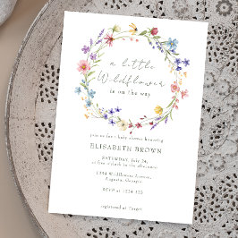 Een kleine Wildflower Waterverf Meisje Baby shower Kaart