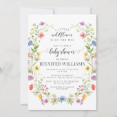 Een kleine wildflower weide bloem baby meisje douc kaart (Voorkant)