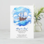 Een kleine zeeman's aankomst: Nautical Boy Baby sh Kaart (Staand voorkant)