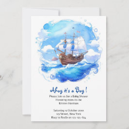 Een kleine zeeman's aankomst: Nautical Boy Baby sh Kaart