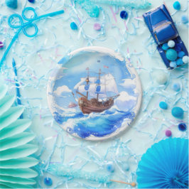 Een kleine zeeman's aankomst: Nautical Boy Baby sh Papieren Bordje