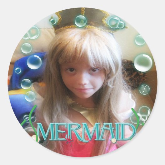 Een Kleine Zeemeermin Aangepaste FOTO Sticker (Voorkant)