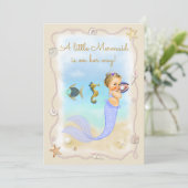 Een kleine zeemeermin is onderweg! kaart (Staand voorkant)