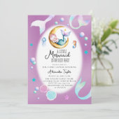 Een kleine zeemeermin op weg naar Zee meisje Baby  Kaart (Staand voorkant)