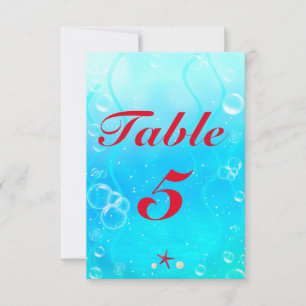 Een kleine Zeemeermin Strand Zee Feest Tafel Numme Kaart