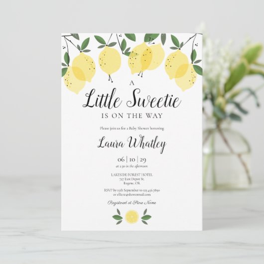 Een Kleine Zoete Citroen Baby Shower Kaart (Staand voorkant)