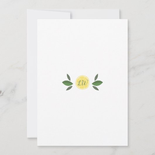 Een Kleine Zoete Citroen Baby Shower Kaart (Achterkant)