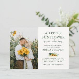 Een kleine zonnebloem baby shower Boho boeket Kaart