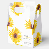 Een kleine zonnebloem is onderweg. bedankdoosjes (Geopend)