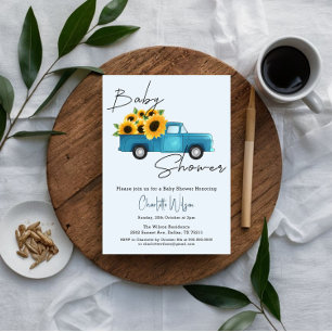Een Kleine Zonnebloem Is Op Weg Baby Shower Kaart