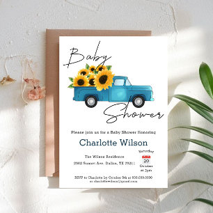 Een Kleine Zonnebloem Is Op Weg Baby Shower Kaart