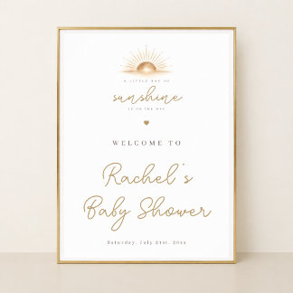 Een Kleine Zonnestraal Baby Shower Welkom Bord Fee Poster