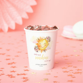 Een kleine zonnestraal is onderweg naar Boho Girl. Papieren Bekers